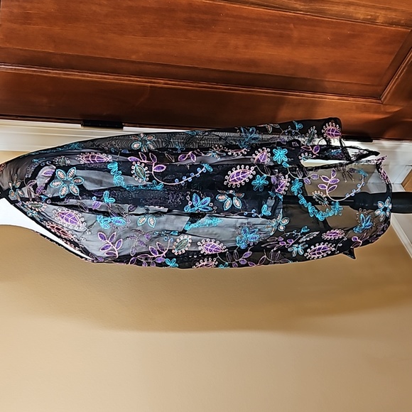 CATHERINES OPEN FRONT CARDIGAN TOP LIGHTWEIGHT OX PURPLE TEAL PINK BLACK - Picture 6 of 9